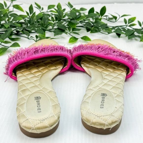 Birdies multy Color block Fringe Sangria Sandals 7 - Picture 7 of 12